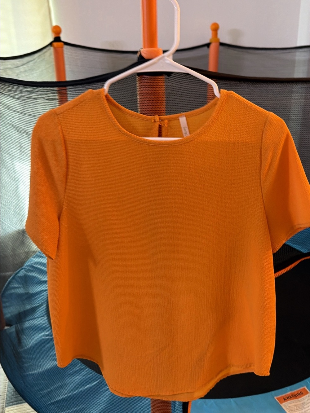 Women’s Orange Short-Sleeve Textured Tee